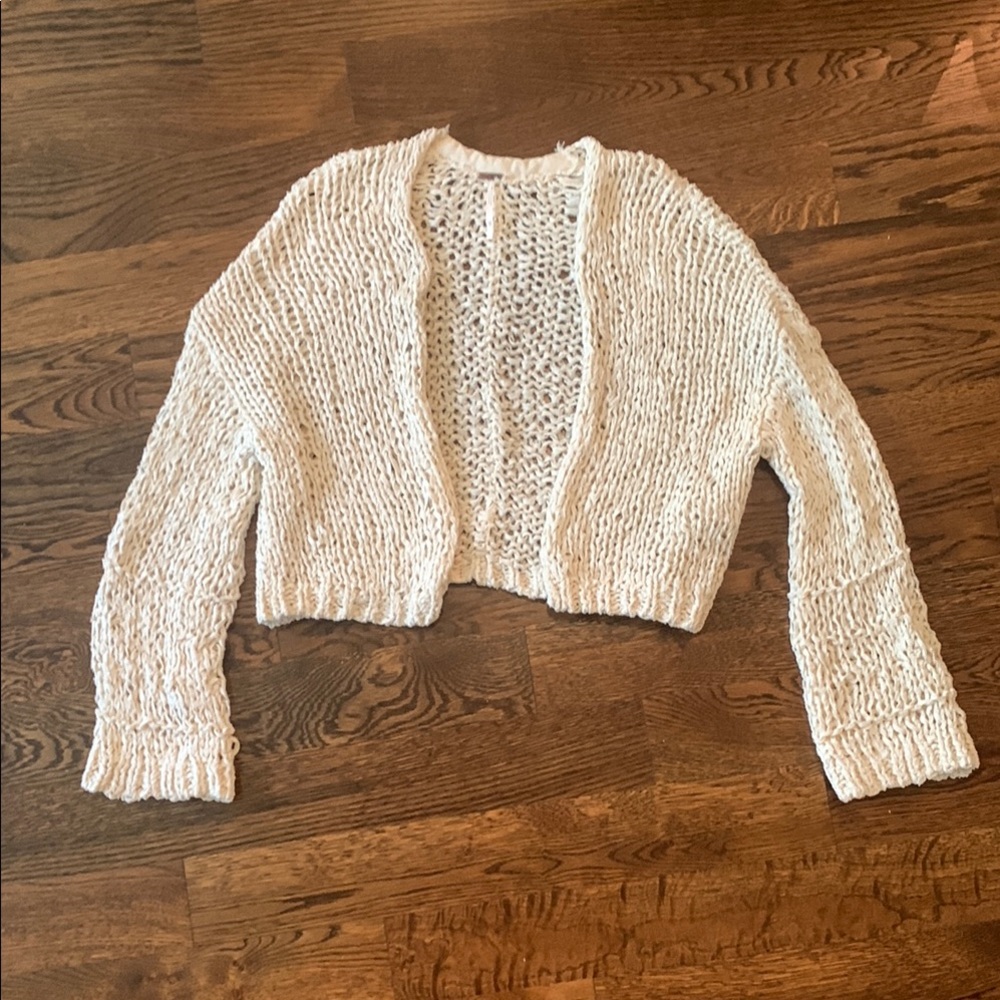 Free People Cream Knit Sweater